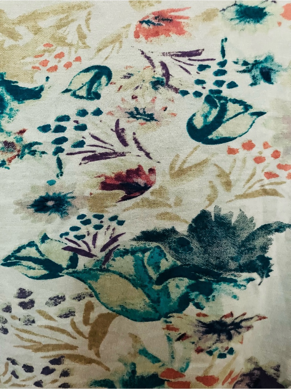 Sundance Blue Wild Floral Long-Sleeve Tee Size L - Picture 5 of 9